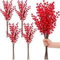 Yuxung 12 Pcs Christmas Berry Stems Berry Picks 20.5 Inch Artificial Christmas Picks Christmas Tree Picks and Sprays Holly Berri