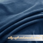 Nicetown Navy Velvet Curtains 84 Inches For Bedroom, Sound Reducing Heavy-Duty Solid Rod Pocket Light Blocking Drapes/Panels For