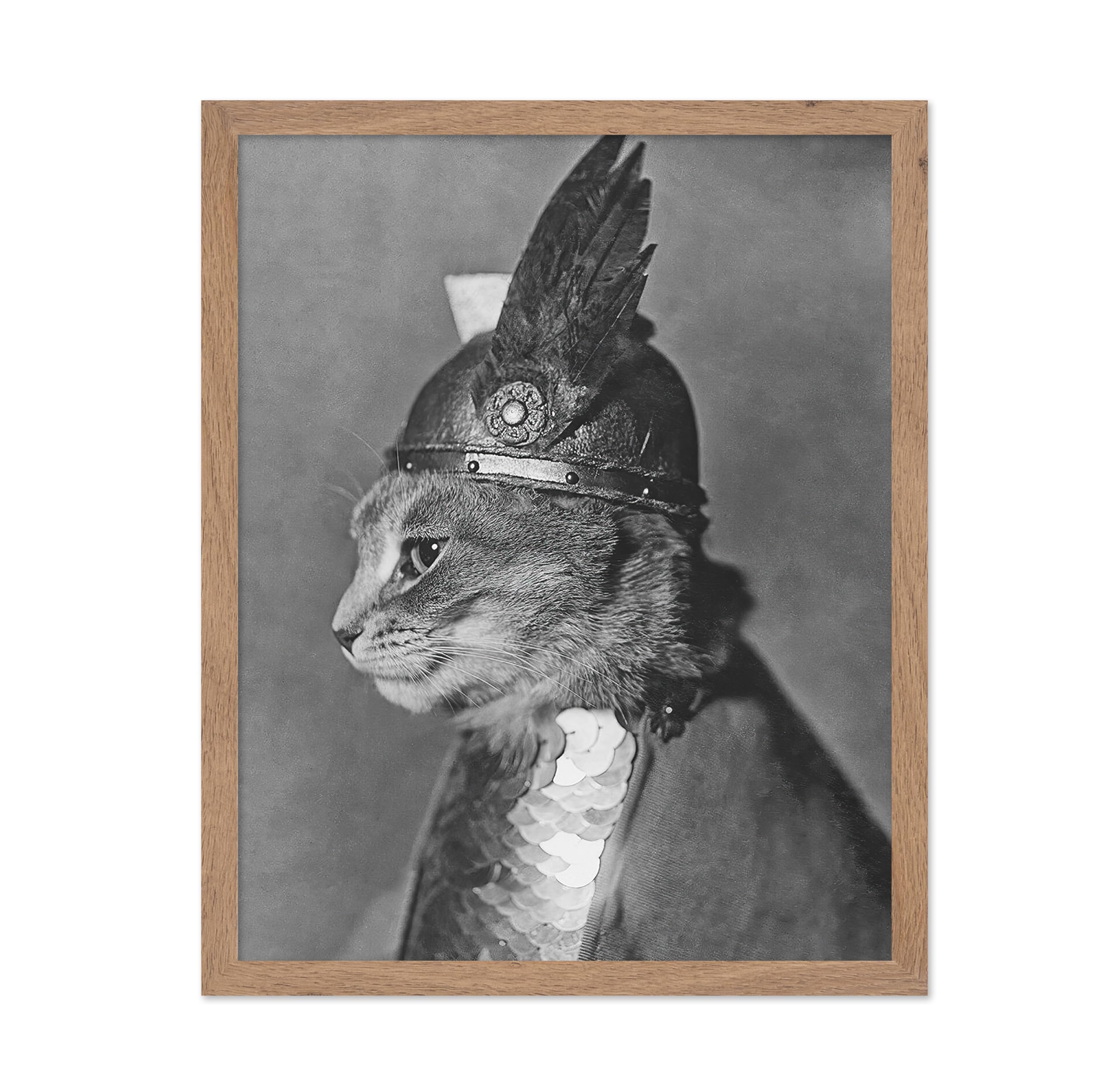 Poster Master Vintage Brunhilde the Cat Poster - Retro Armored Cat with Winged Helmet Print - Cat Art - Funny Gift for Him, Her,
