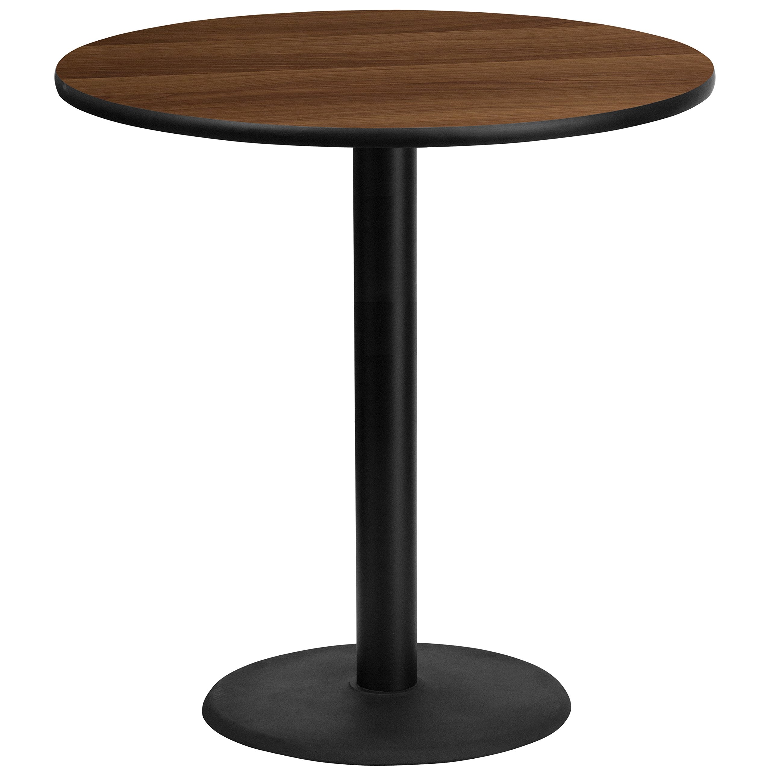 Flash Furniture Stiles 42'' Round Walnut Laminate Table Top With 24'' Round Bar Height Table Base