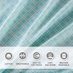 Comfort Spaces Cotton Flannel Breathable Warm Deep Pocket Sheets With Pillow Case Bedding, King, Aqua Geo 4 Piece