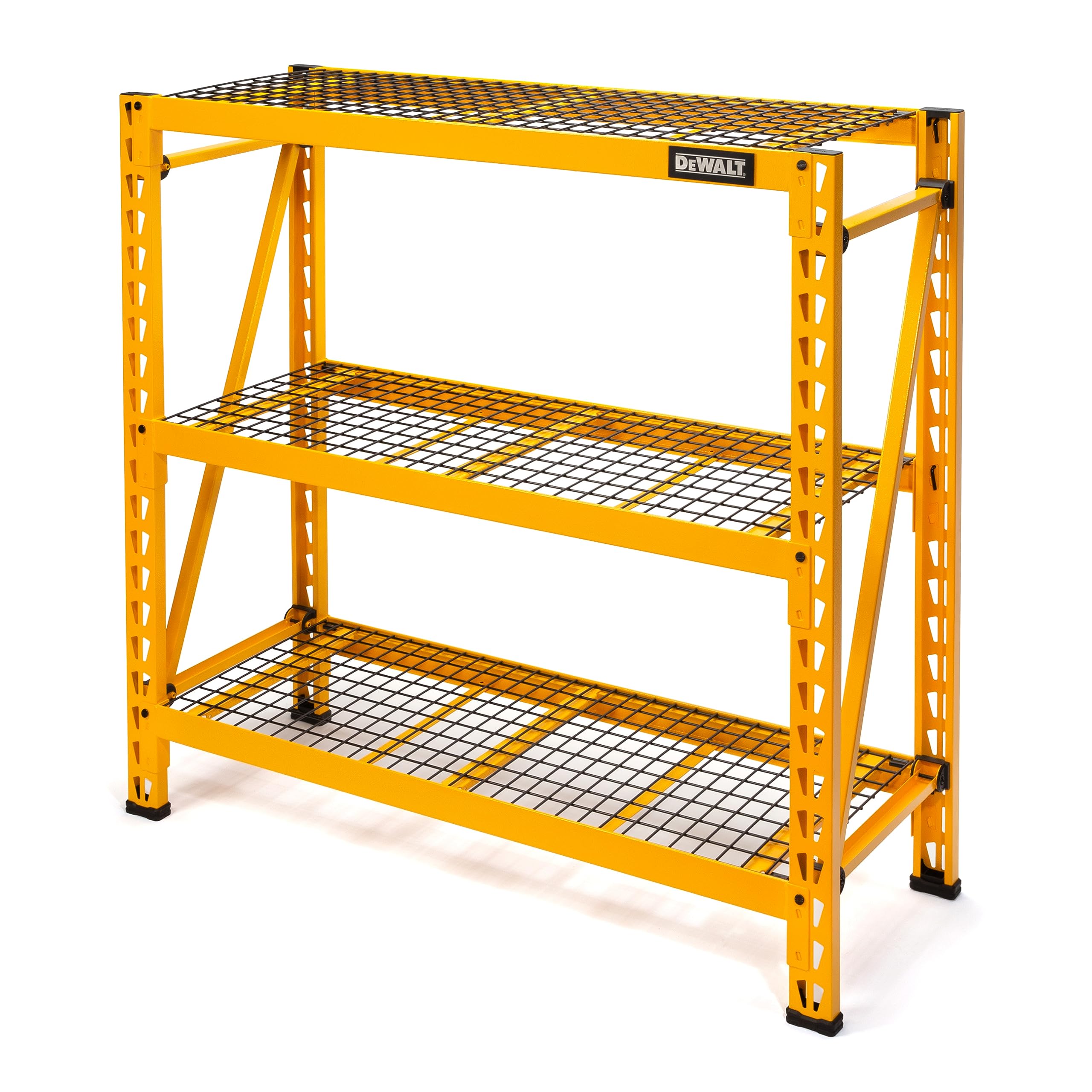 DEWALT 4-Foot Tall, 3 Shelf Steel Wire Deck Industrial Storage Rack, Adjustable for Custom Workshop/Garage Storage Solutions, To