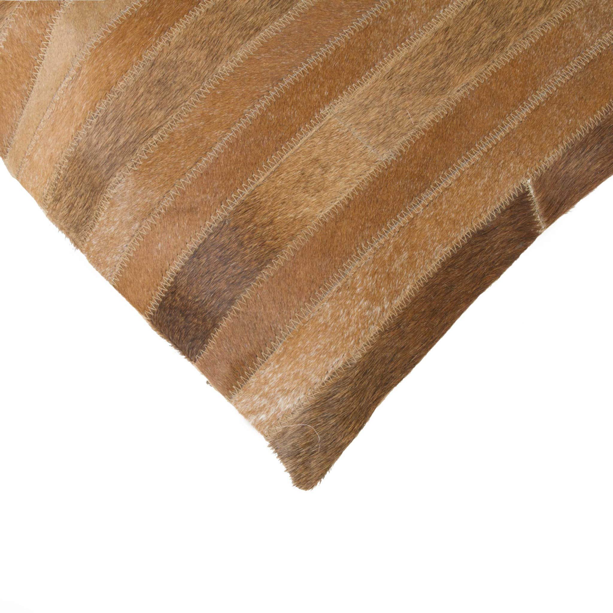 HomeRoots Cowhide, Microsuede, Polyfill 18' x 18' x 5' Brown - Pillow