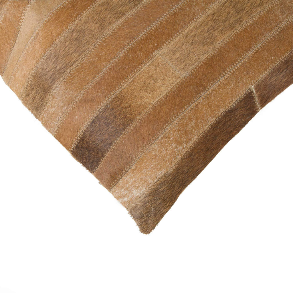 HomeRoots Cowhide, Microsuede, Polyfill 18' x 18' x 5' Brown - Pillow