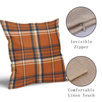 Fall Plaid Pillow Covers 16X16 Set Of 2 Orange Blue Buffalo Plaid Tartan Print Autumn Themed Decorative Throw Pillows Outdoor Pi