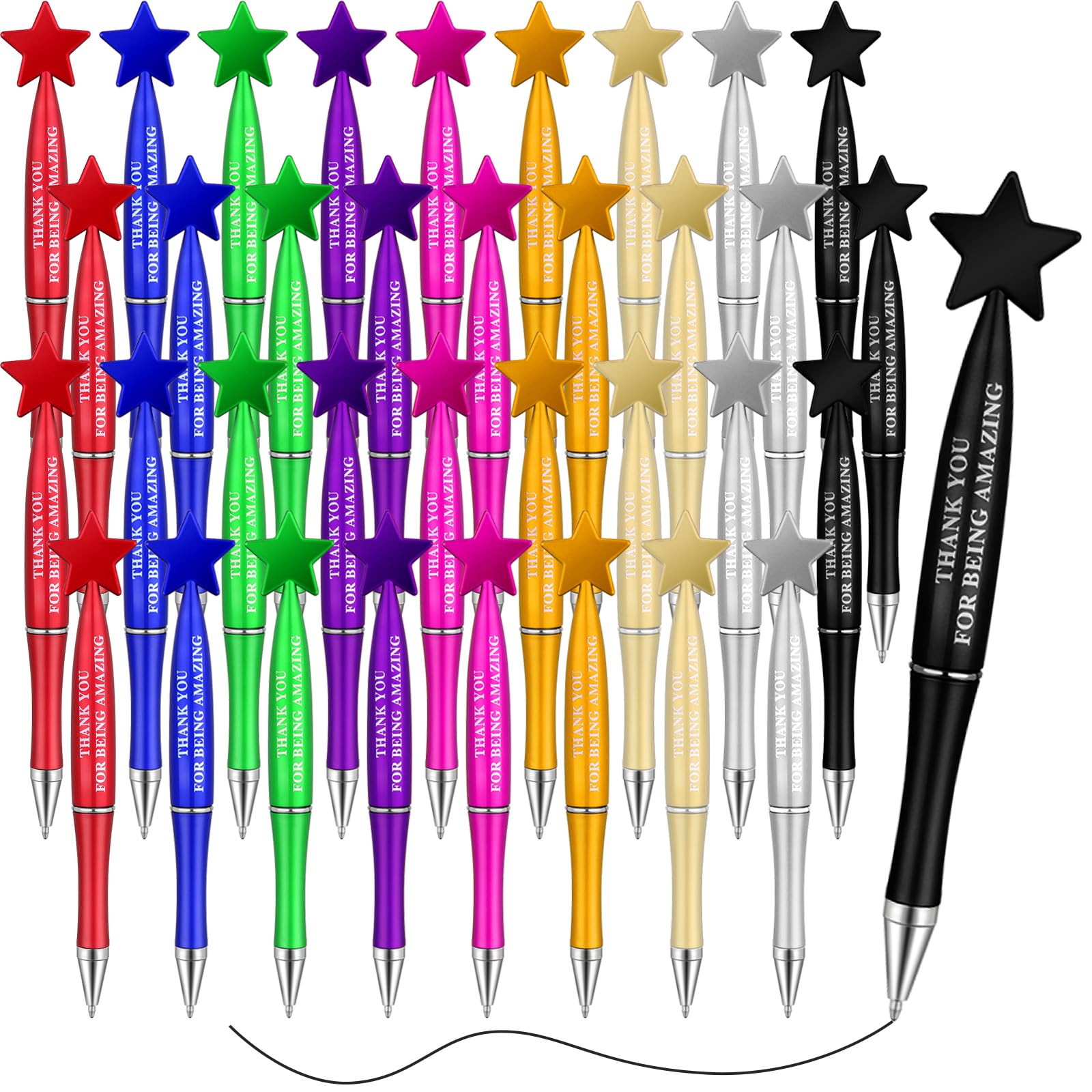 Yeaqee 36 Pcs Appreciation Pens Bulk Inspirational Ballpoint Gifts Thank You For Being Amazing Ballpoint Appreciation Pens For E