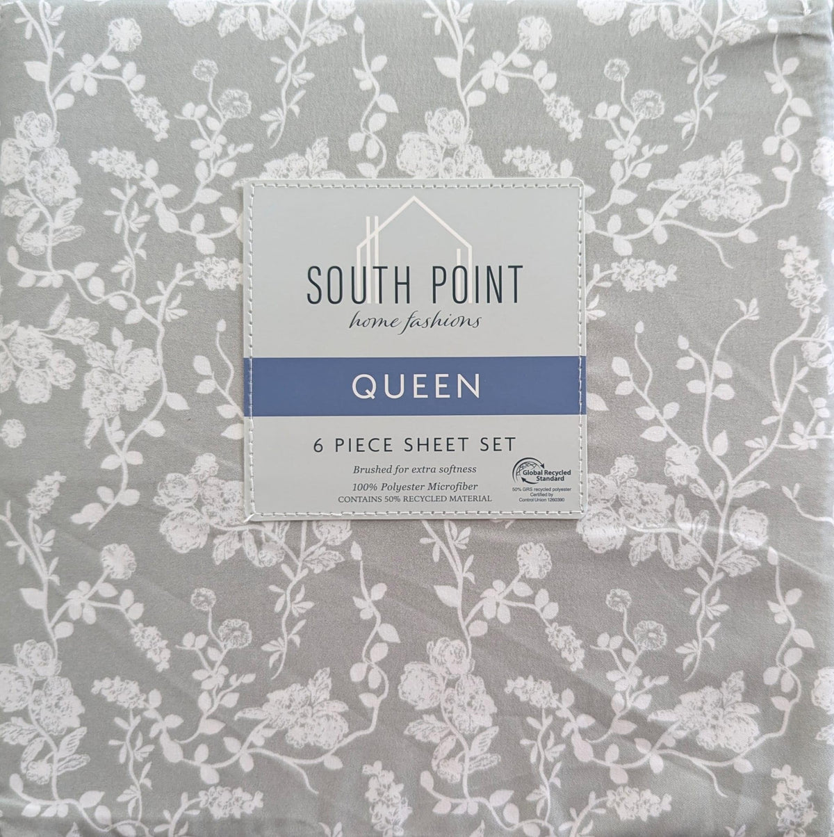 South Point Home Fashions 6-Piece Printed Sheet Set - Queen/King | 17' Extra Deep | Cool, Crisp, Breathable Bed Sheets - Brushe