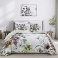 Drucon Floral Quilt Set Queen 3 Pieces Boho Green Quilt Coverlet Set Soft Microfiber Lightweight Green Quilted Bedspread for All