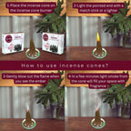 Peony Incense Cones - Total 20 Cone Incense - Dual Pack Of 10 Insence Cones - Incense Cones Scented - Cone Incense Scents - Inse