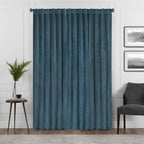 Eclipse Harper Velvet Rod Pocket Curtains For Bedroom, Single Panel, 50 In X 84 In, Teal