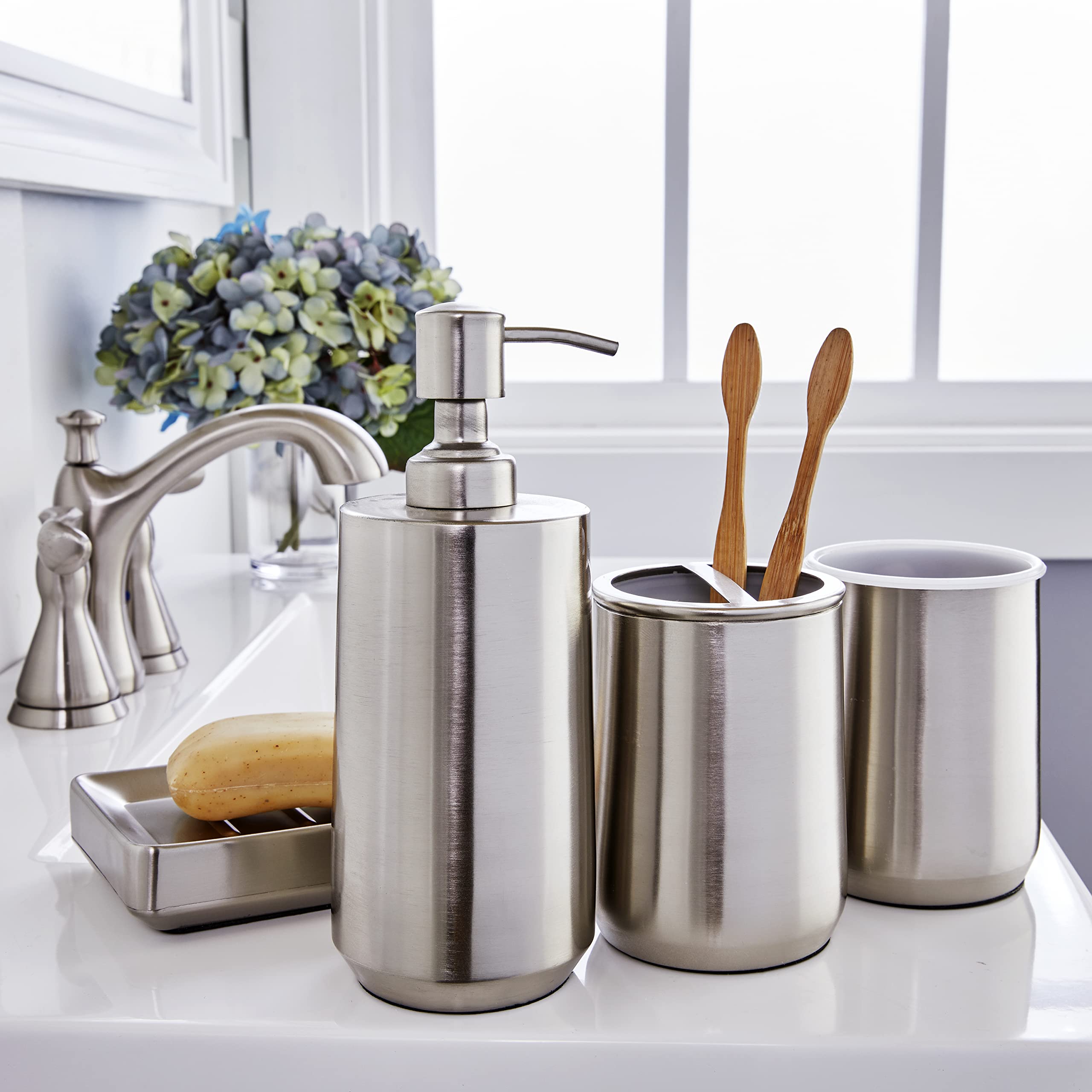 Skl Home By Saturday Knight Ltd. Roche Soap Dispenser, Stainless Steel