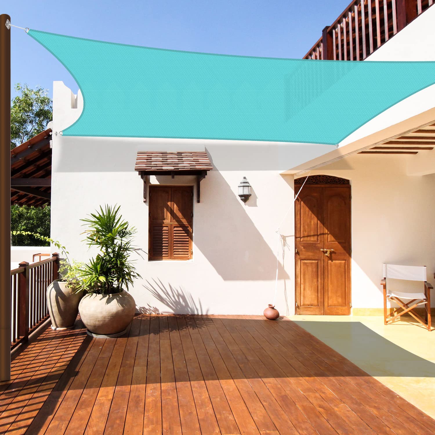 Coarbor 8'X8' Sun Shade Sail Outdoor Canopy Cover Rectangle Heavy Duty Shade Cloth For Backyard Yard Deck Patio Garden Outdoor,