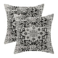 Aeioae Boho Pillow Covers 18X18 Inch Set Of 2,Black Grey Gray Carpet Pattern Throw Pillows Case,Ethnic Design Retro Outdoor Deco
