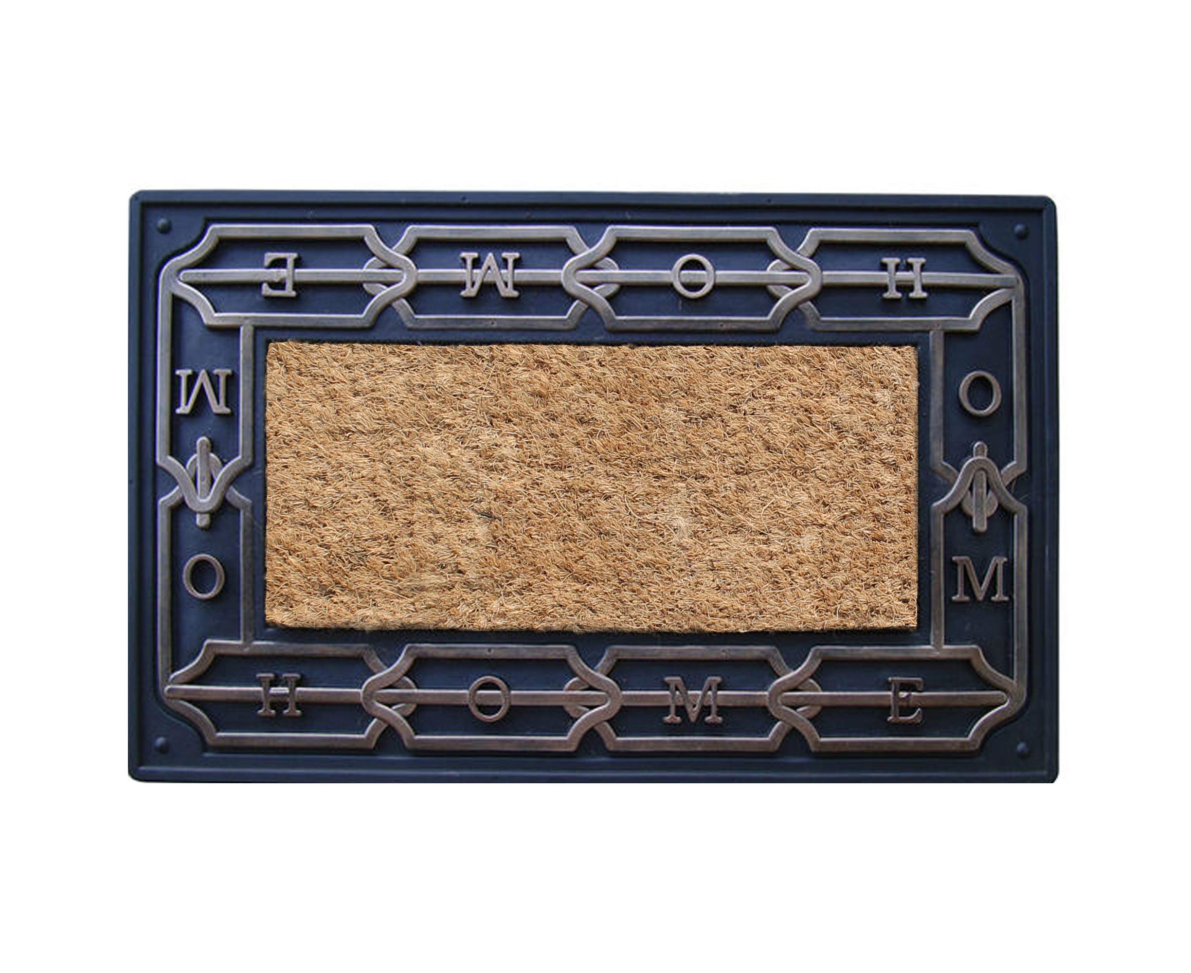 A1 Home Collections A1Home200024 Entrance Rubber & Coir Heavy Duty Doormat, 18'X30', Chain Home Black