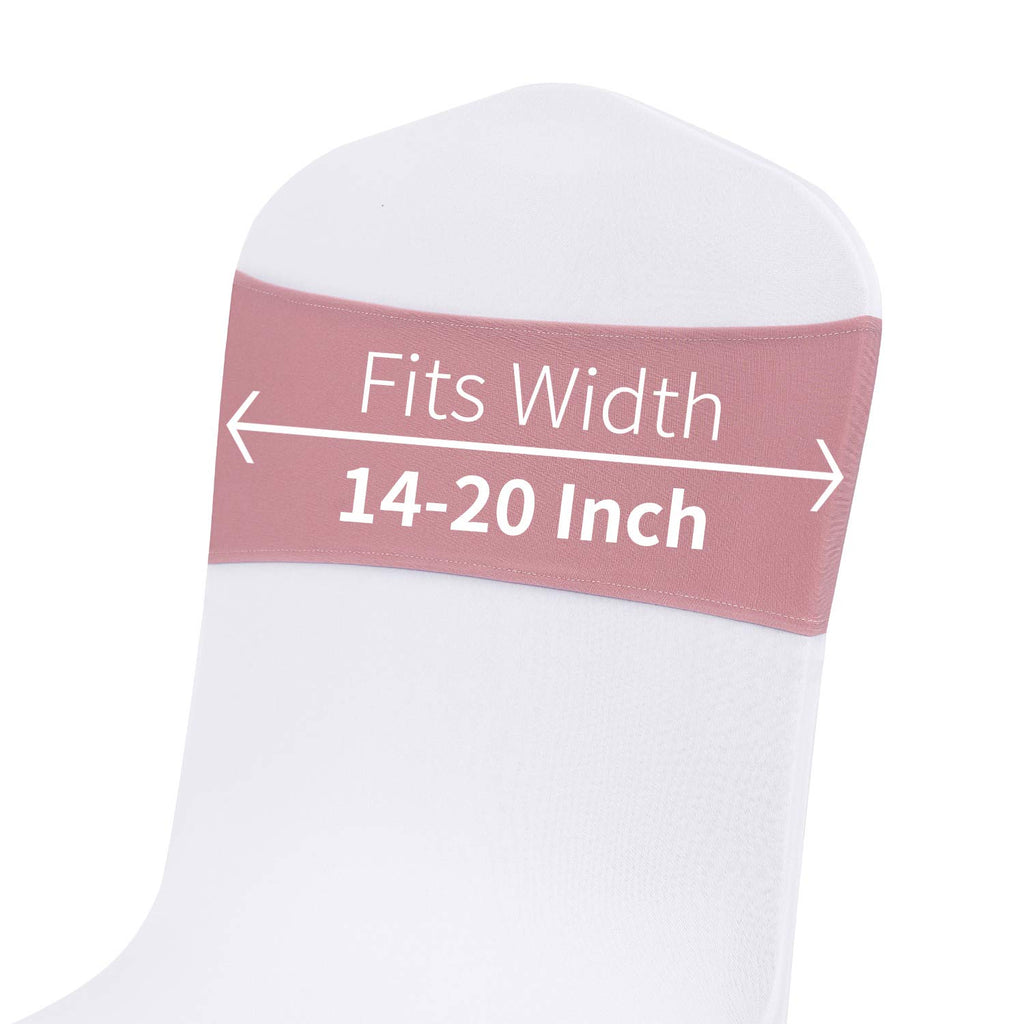 Peomeise 100Pcs Dusty Pink Spandex Chair Sashes With Buckle Slider For Wedding, Party Decoration