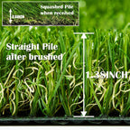 Zgr Artificial Grass Rug 3 Ft X 7 Ft Fake Faux Grass, Indoor Outdoor Patio Garden Lawn Landscape Synthetic Grass Mat, Realistic Turf, 4-Tone/Soft, With Drainage Holes & Rubber Backing/Many Sizes