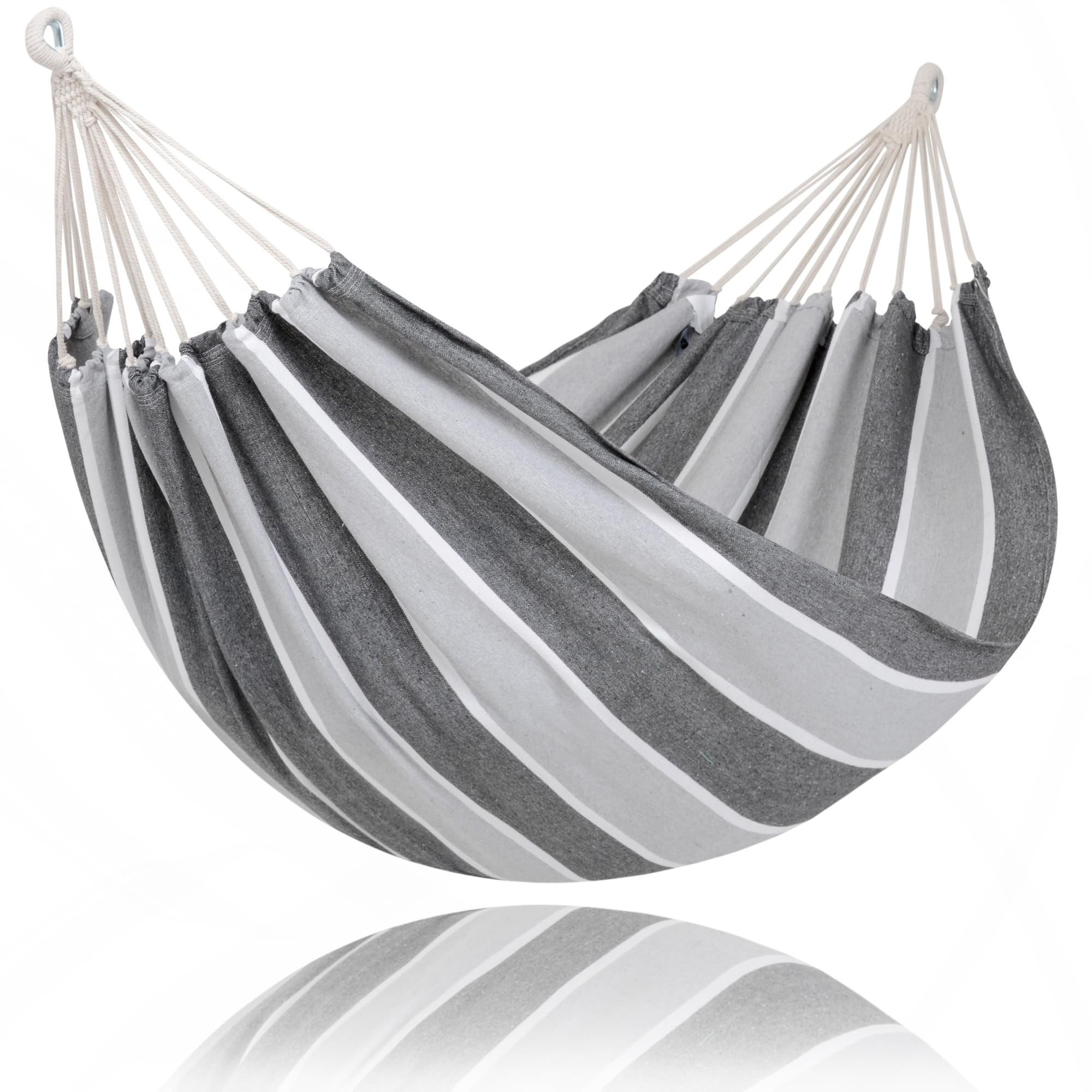 SUNCREAT Hammocks for Outside, Portable Heavy Duty Tree Hammock, Dark Gray & Light Gray