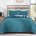 Exclusivo Mezcla Ultrasonic Reversible Full Queen Quilt Bedding Set With Pillow Shams, Lightweight Quilts Queen Size, Soft Bedsp