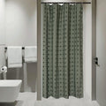 Siiluminisoy Small Stall Green Boho Shower Curtain Woven Fabric Cute Shower Curtain, 36 x 72 Tufted Pleat Floral Textured Modern