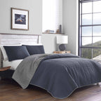 Eddie Bauer - Queen Quilt Set, Reversible Bedding With Matching Shams, Lightweight Home Decor For All Seasons (Hidden Lake Blue,