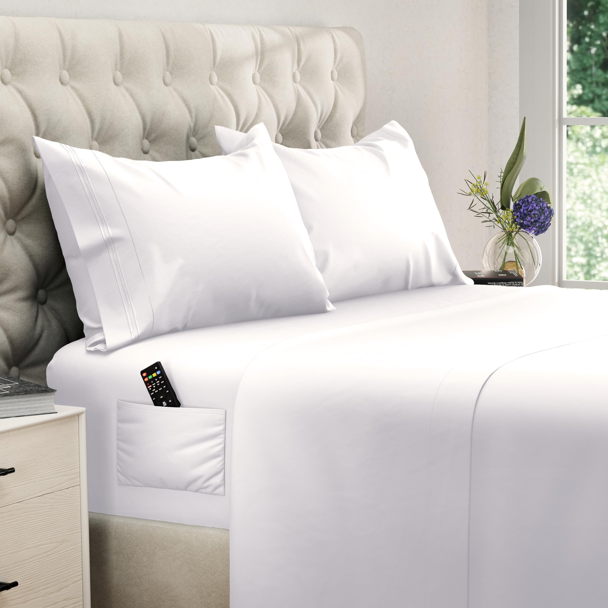 Dreamcare Full Size Sheets - 4 Pcs Cooling Sheets - Up To 21    Deep Full Sheet Set - Hotel Luxury Sheets & Pillowcases - Superi