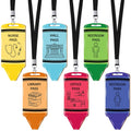 Sabary 6 Sets Hall Pass Lanyards and School Passes Set for Classrooms Wooden Bathroom Classroom Must Haves for Restroom, Library