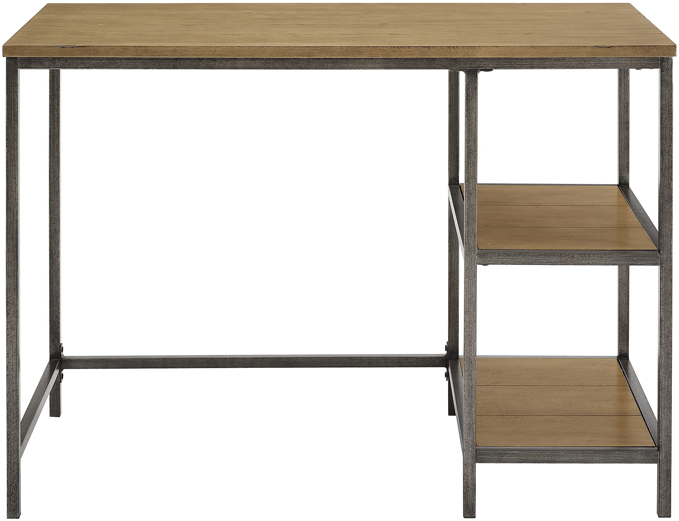 Crosley Furniture Brooke Small Home Office Desk With Storage Shelves, Washed Oak
