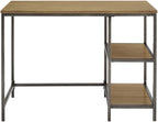 Crosley Furniture Brooke Small Home Office Desk With Storage Shelves, Washed Oak