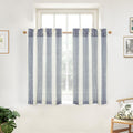 DriftAway Kitchen Curtains Striped Tier Linen Short Curtains Pinstripe Cafe Curtains 45 Inch Length for Living Room Bathroom Chr