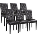 Yaheetech Dining Chairs Set of 6 Faux Leather Modern Tufted Back and Rubber Wood Legs Kitchen Chairs for Kitchen, Restaurant, Br