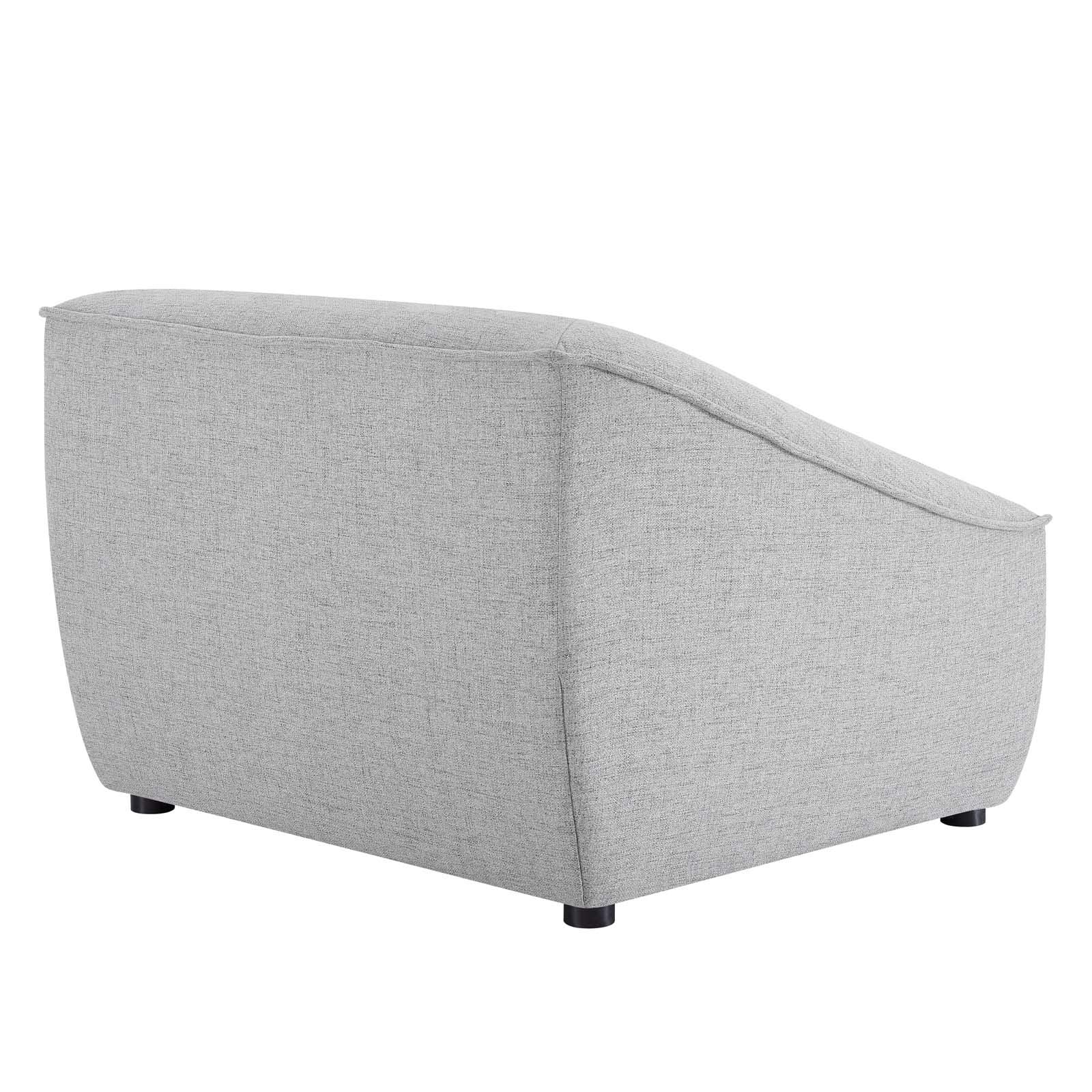 Modway Comprise Fabric Upholstered Sectional, Armchair, Light Gray