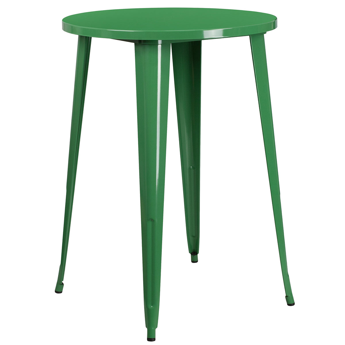 Flash Furniture Philip Commercial Grade 30&quot; Round Green Metal Indoor-Outdoor Bar Height Table