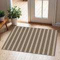 Othilic Front Door Mat Outside Entrance - 2x3 Brown Beige Striped Non-Slip Washable Doormat Indoor Outdoor Mat Entry Rug Small L