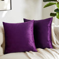 Gigizaza Purple Decorative Velvet Decorative 18X18 Throw Pillow Covers For Sofa Bed 2 Pack Soft Cushion Cover