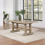 Steve Silver Furniture Napa Rectangular Dining Table, 72"-90"-108" Table w/Two-18 Leaves, Transitional Design, Seats 10, Twin Pedestal Base, Dining Room/Kitchen, 42" D x 72" W x 30" H, Sand