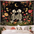 Wegklazax Skull Tapestry Floral Skeleton Tapestry For Bedroom Aesthetic Tapestries Skull Lover Tapestry Wall Hanging For Bedroom