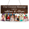 Zhuper Mothers Day Gifts for Grandma,Grandparents Gifts,Family Picture Frame,Our Greatest Blessings Call Us Nana and Papa Grandm