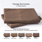 Phf Ultra Soft Waffle Weave Euro Shams Pillow Covers 26' X 26' 2 Pack, No Filling, Breathable Skin-Friendly Euro Throw Pillow Covers For Bed Couch Sofa, Cocoa Brown