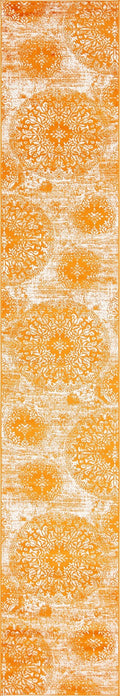 Unique Loom Sofia Collection Area Rug - Grand (3 3 x 19 8 Runner, Orange/ Ivory)