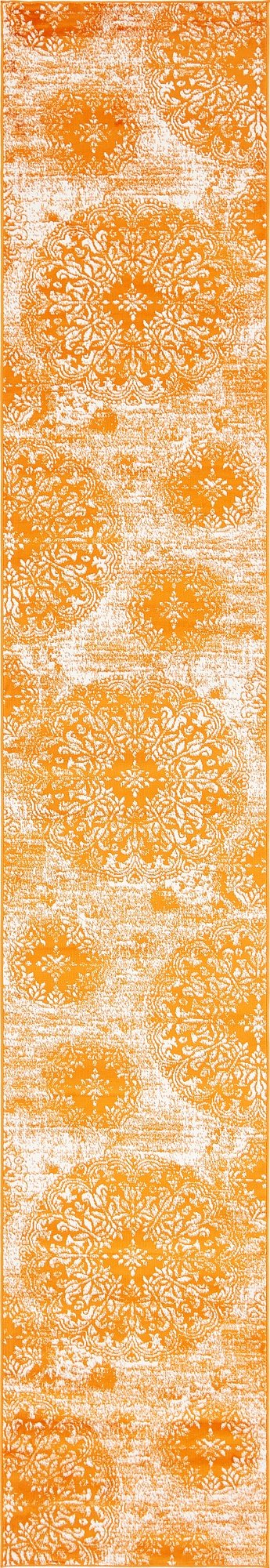Unique Loom Sofia Collection Area Rug - Grand (3 3 x 19 8 Runner, Orange/ Ivory)