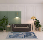 HomeRoots 515048 9 x 12 ft. Blue Ivory & Gray Wool Striped Hand Tufted Handmade Rectangle Area Rug