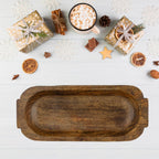 Mie Creations 16' Large Wooden Dough Bowl For Decor, Huge Decorative Centerpiece Oval Tray Rustic Dough Bowls For Table | Mothe