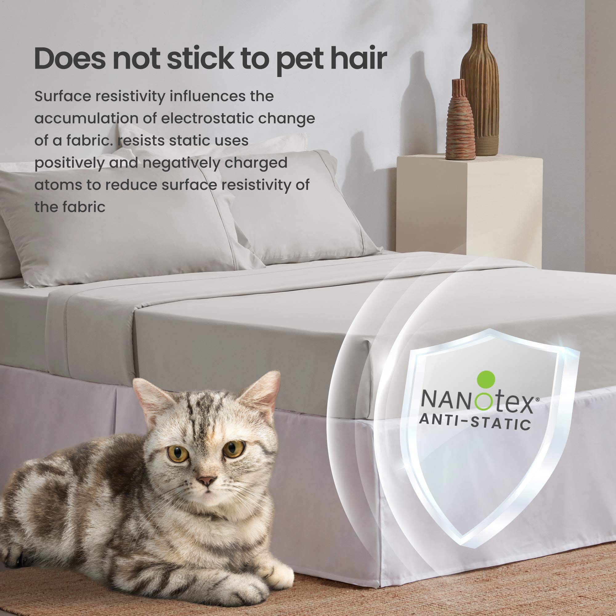 Sleep Zone Pleated Bed Skirts Queen Size, 15 Inch Tailored Drop Easy Fit Bedskirt, Anti-Static, Fade Resistant (Queen, White)