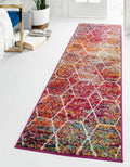 Unique Loom Trellis Frieze Collection Area Rug - Geometric (2 x 6 Runner, Multi/ Ivory)