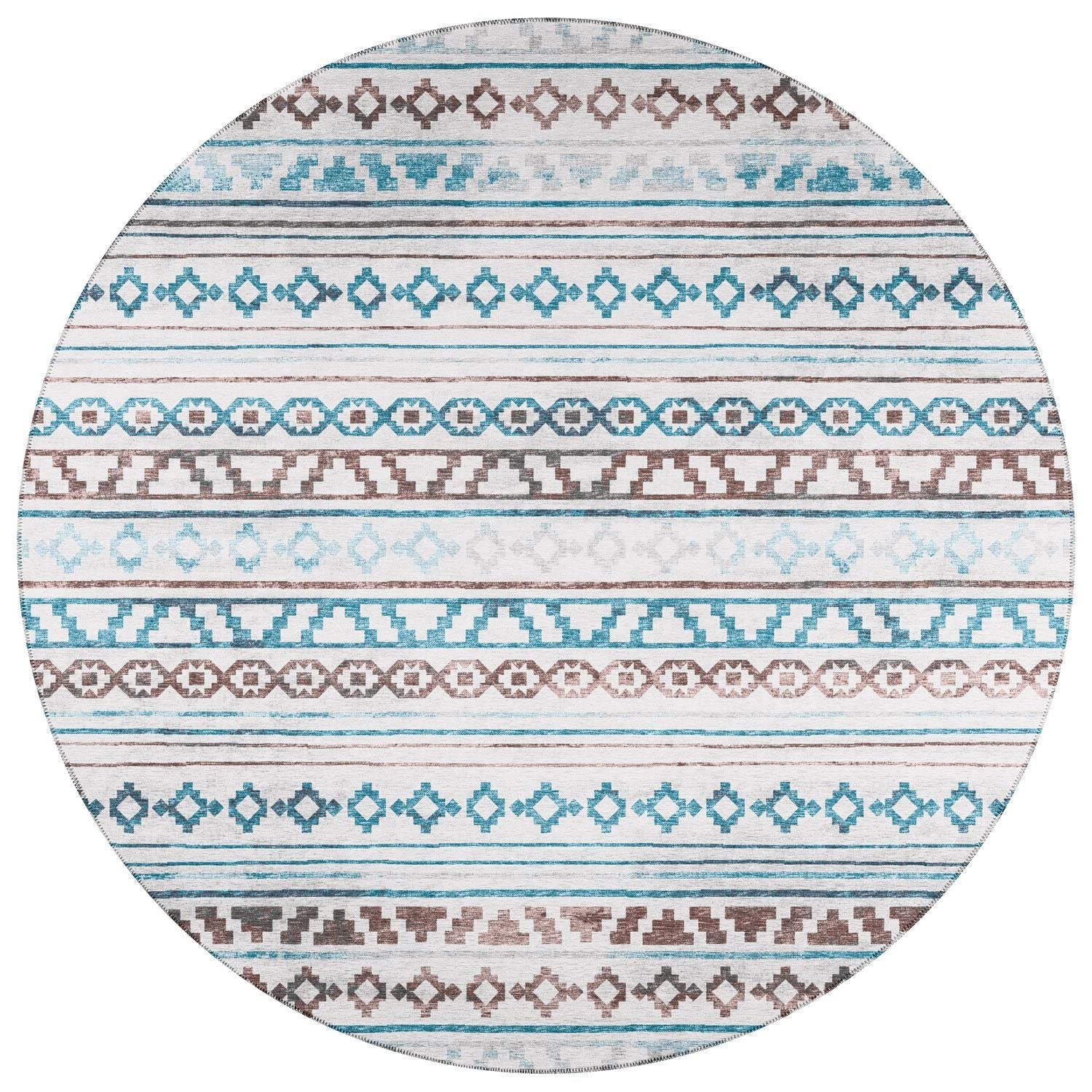 Sedona Sn10 Grey Bohemian Rug Round 6' X 6'
