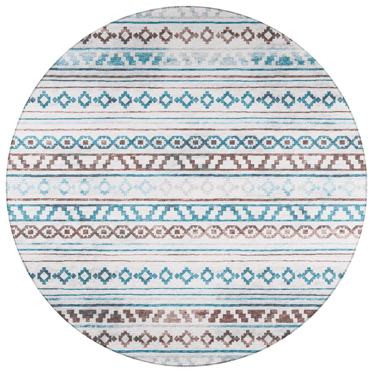 Sedona Sn10 Grey Bohemian Rug Round 8' X 8'