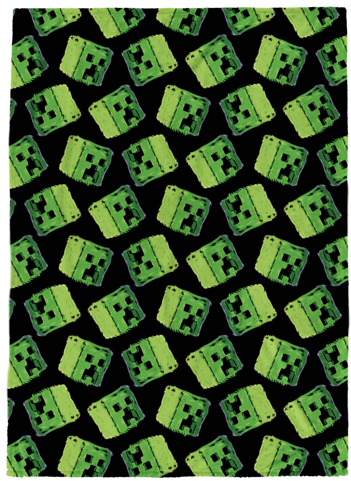 Jay Franco Plush Throw Blanket - Measures 46 X 60 Inches Super Soft Lightweight Fleece Kids Bedding, Black - Minecraft Creeper