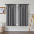 Lecloud Bessie Dark Grey Curtains 54 Inch Length 2 Panels Set, Light Filtering Faux Linen Textured Window Curtains, Rod Pocket C