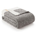 Snuggle Sac Grey Throw Blankets For Couch, Super Soft Warm Blankets Cozy Knit Fuzzy Plush Lightweight Throws For Sofa, Bed,Livin