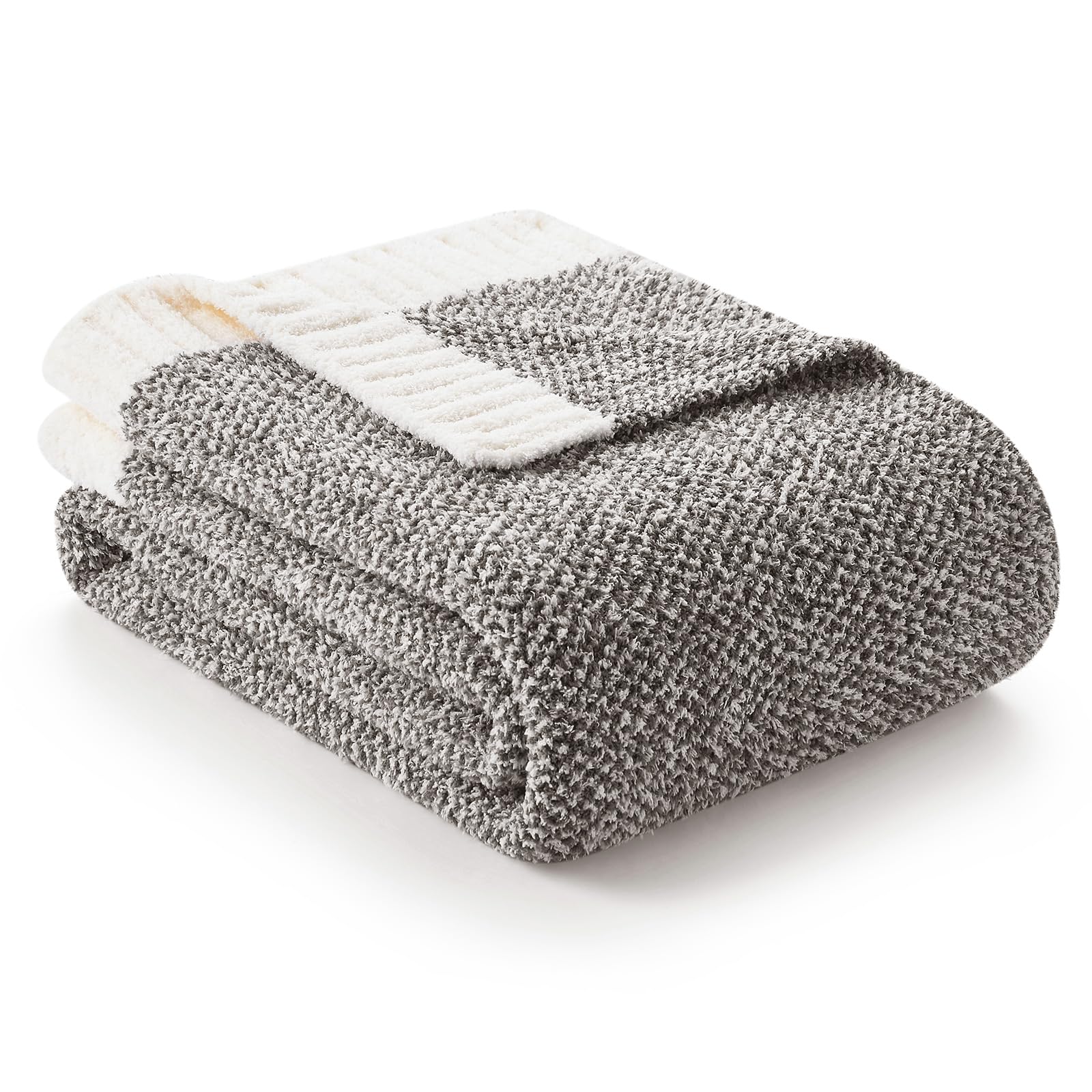 Snuggle Sac Grey Throw Blankets For Couch, Super Soft Warm Blankets Cozy Knit Fuzzy Plush Lightweight Throws For Sofa, Bed,Livin